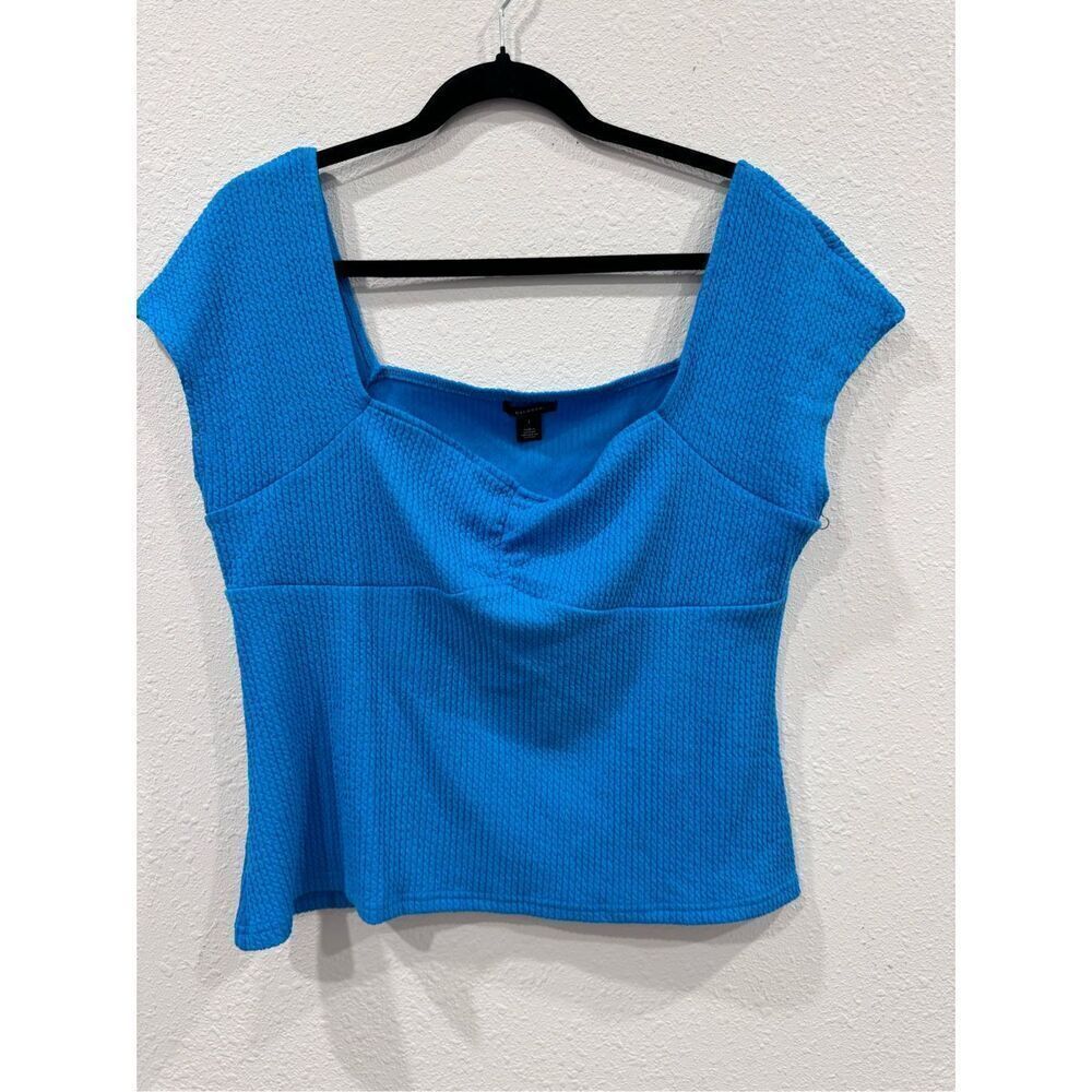Halogen Cap Sleeve Sweetheart Neck‎ Top Blue size 1